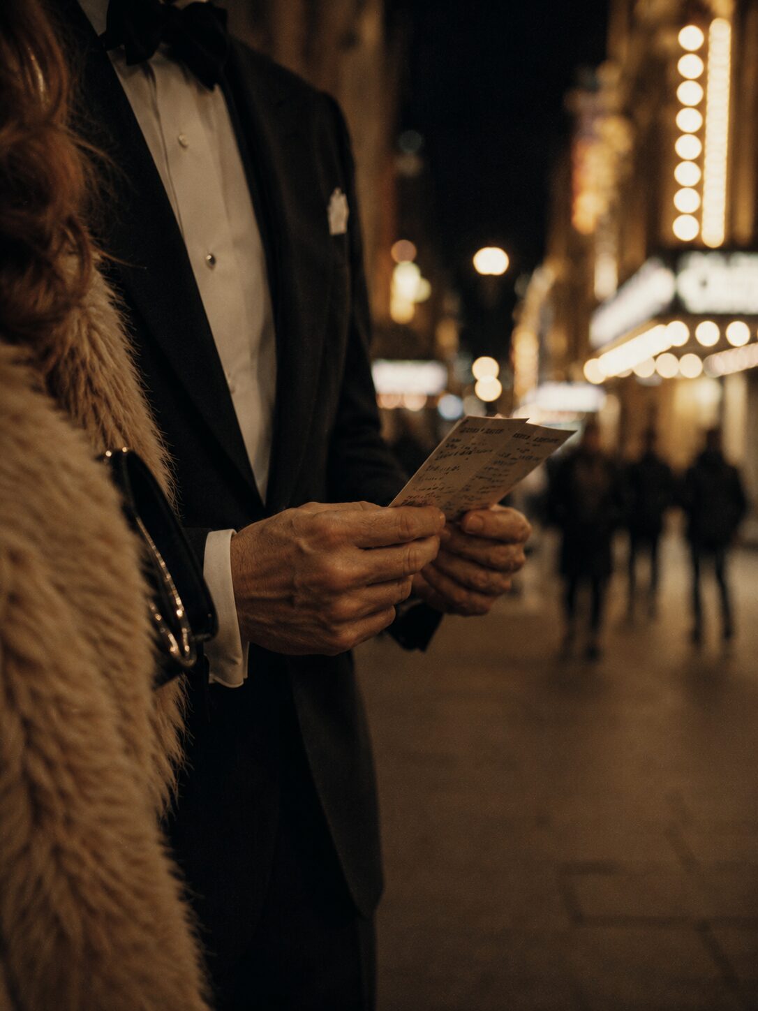Couple holding tickets